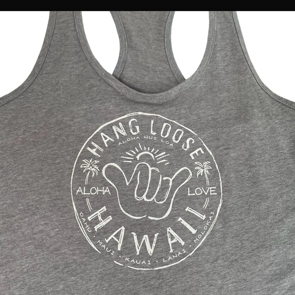 Hawaii Hang Loose Gray Tank Top Size L - Picture 4 of 10